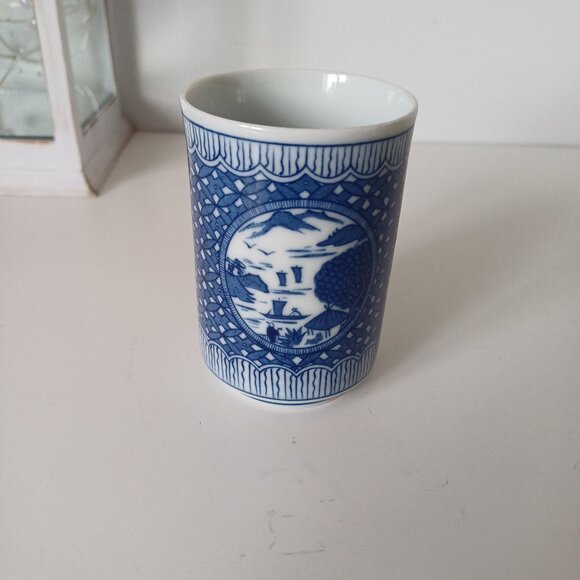 Japanese Blue Handmade Tea Sake Cup - Picture 2 of 8